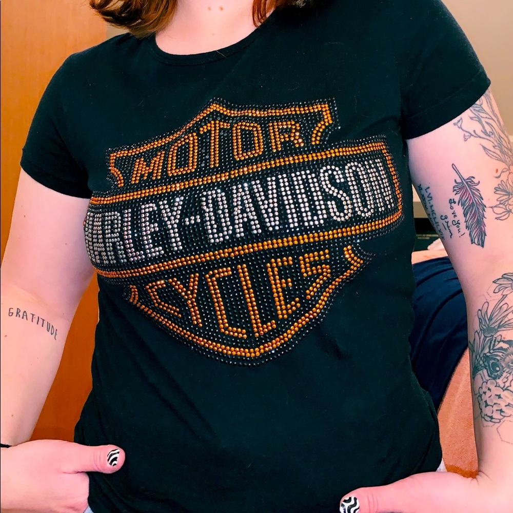 Bedazzled Harley Davidson tee